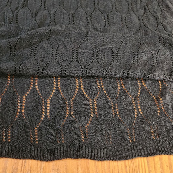 Women's Crochet Black V-Neck Sleeveless Dress Elastic Waist Open Knit‎ XL Beach - Picture 8 of 11